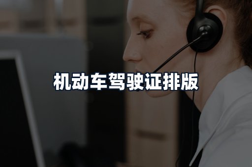 机动车驾驶证排版